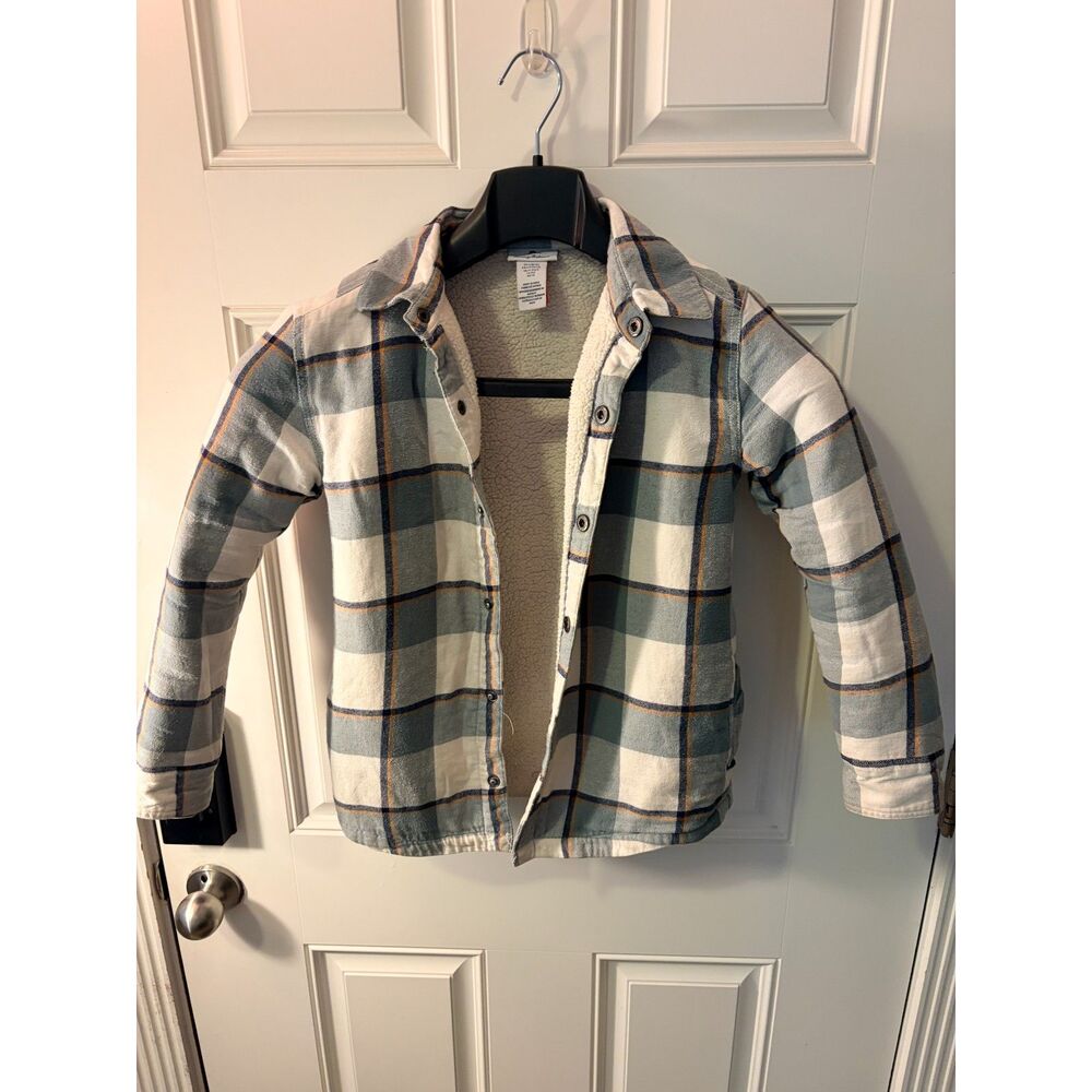 Tommy Bahama Jacket Women’s 10-12 Gray Plaid Flannel Lined Snap Shirt Shacket